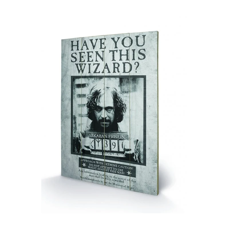 Objet vitrine pour collection: HARRY POTTER - Sirius Wanted - Impression sur bois 40x59cm