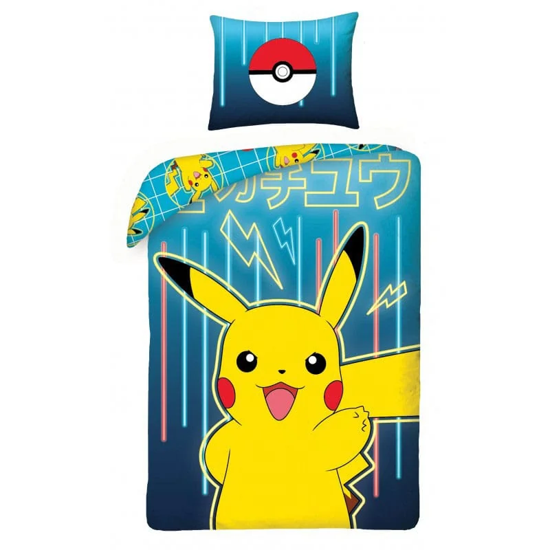 Belle pièce pour étagère: Pokémon parure de lit Pikachu 140 x 200 cm / 70 x 90 cm