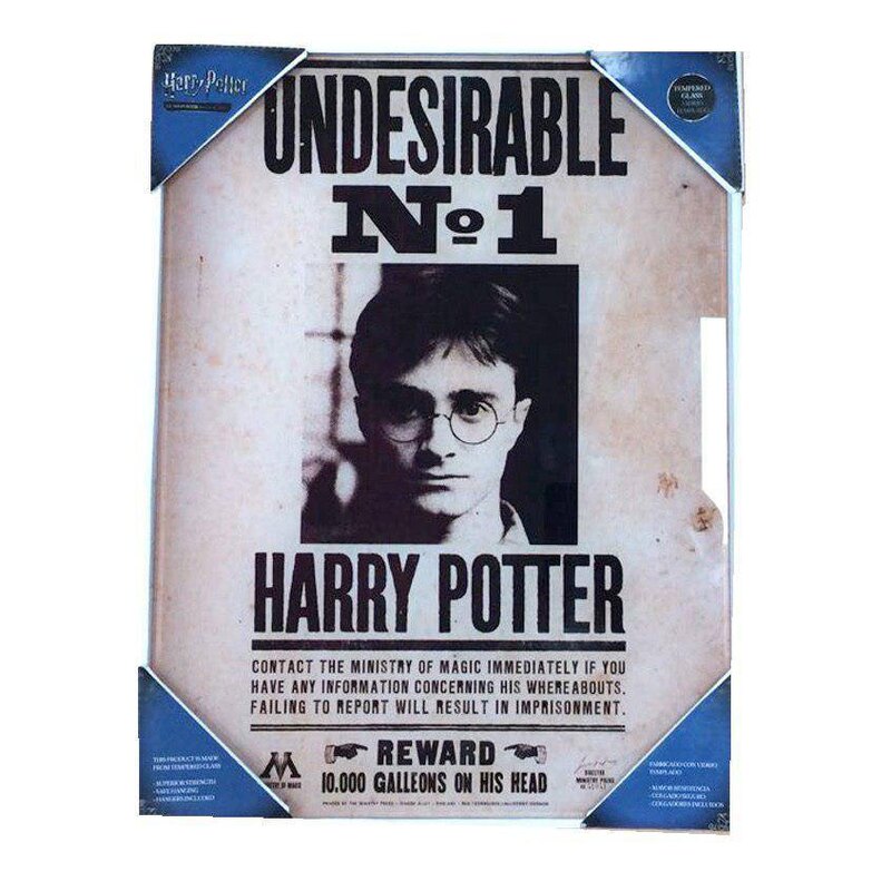 Figurine pour bureau: Harry Potter poster en verre Undesirable No. 1 40 x 30 cm