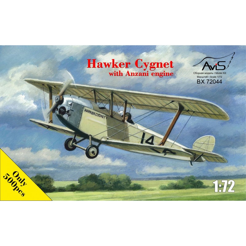 Moderne Miniature: Maquette Hawker Cygnet avec moteur Anzani