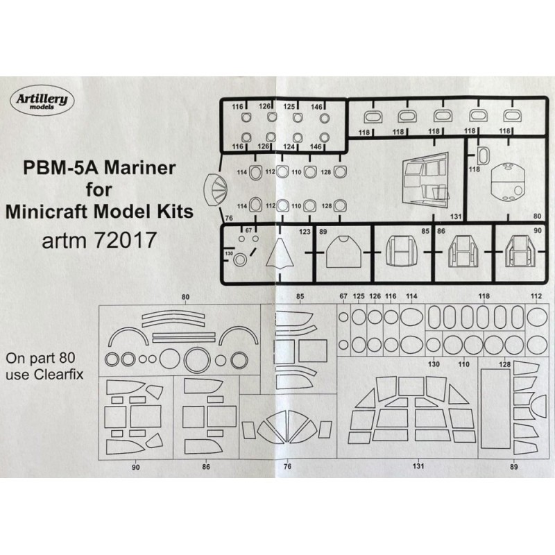 Objet collection pour collection: Masques pour Martin PBM-5A Mariner (conçus pour être utilisés avec le kit Minicraft)
