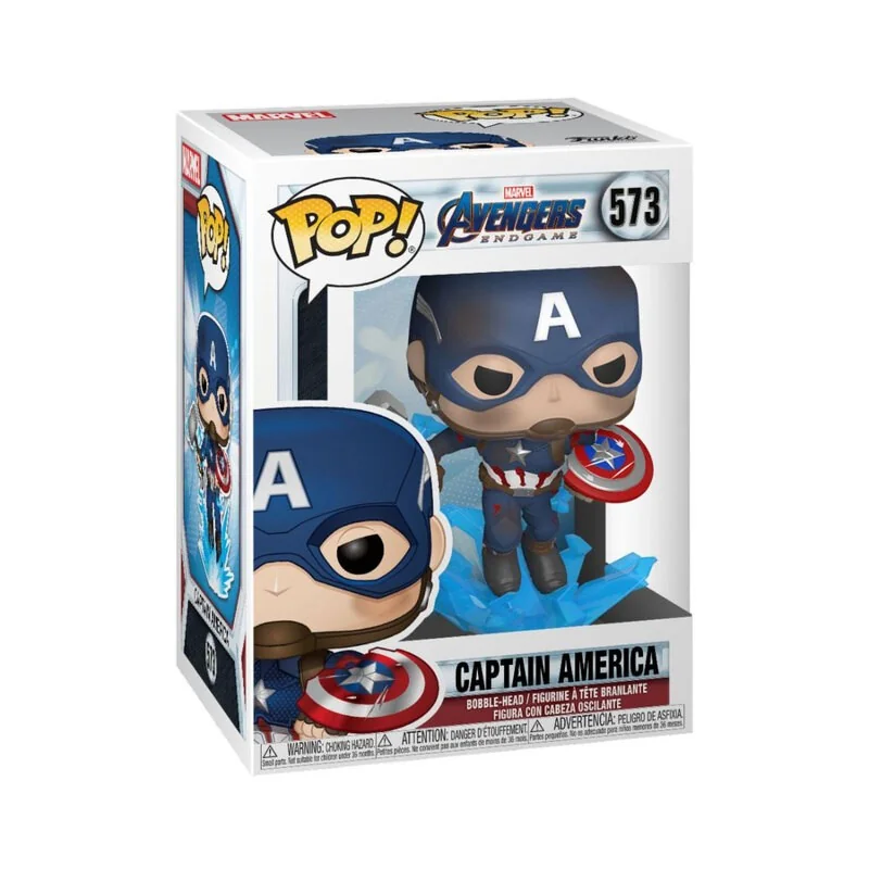 Style look soigné: Avengers: Endgame POP! Movies Vinyl figurine Captain America w/Broken Shield & Mjölnir 9 cm