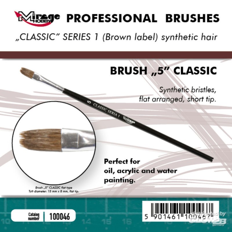 Miniature déco sympa: Pinceau MIRAGE BROSSE PLATE HAUTE QUALITÉ SÉRIE CLASSIQUE 1 taille 5