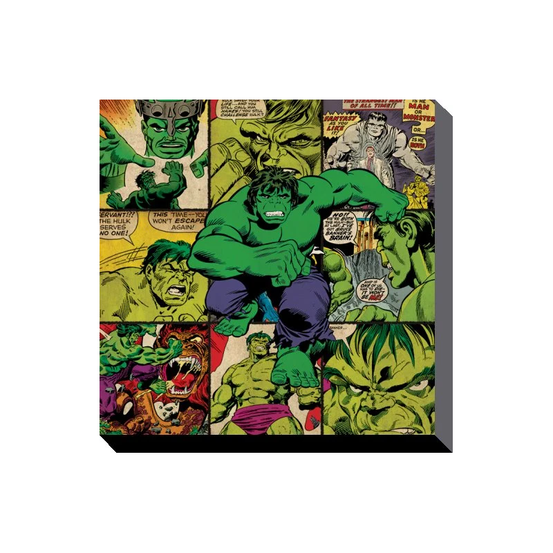 Créative Création: MARVEL COMICS - Canvas 40X40 '38mm' - Hulk Squares