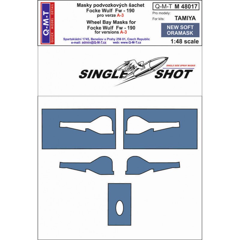 Sympa Modèle: Masques de peinture de compartiment de roue Focke-Wulf Fw-190A-3 (conçus pour être utilisés avec les kits Tamiya) fabriqués à pa
