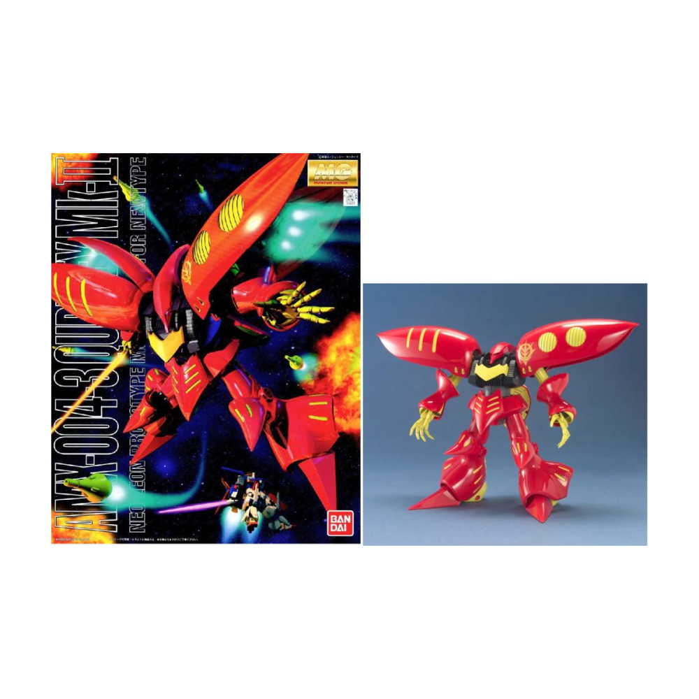 Pièce vitrine style rétro: Gunpla Gundam ZZ - MG 1/100 Qubeley (Red) - Model Kit