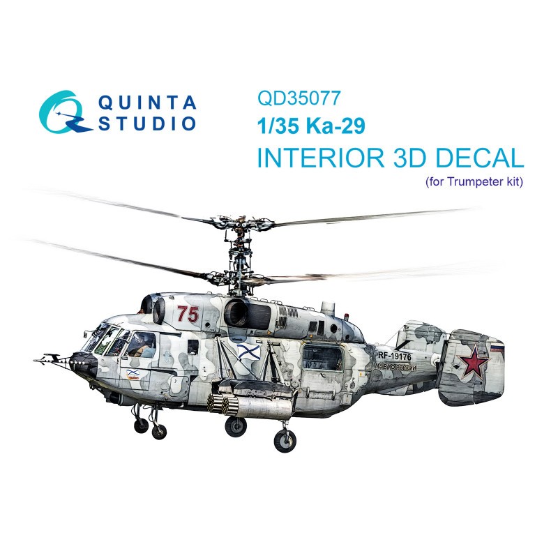 Décoration look original: Kamov Ka-29 3D-Printed & coloured Interior on decal paper (Trumpeter)