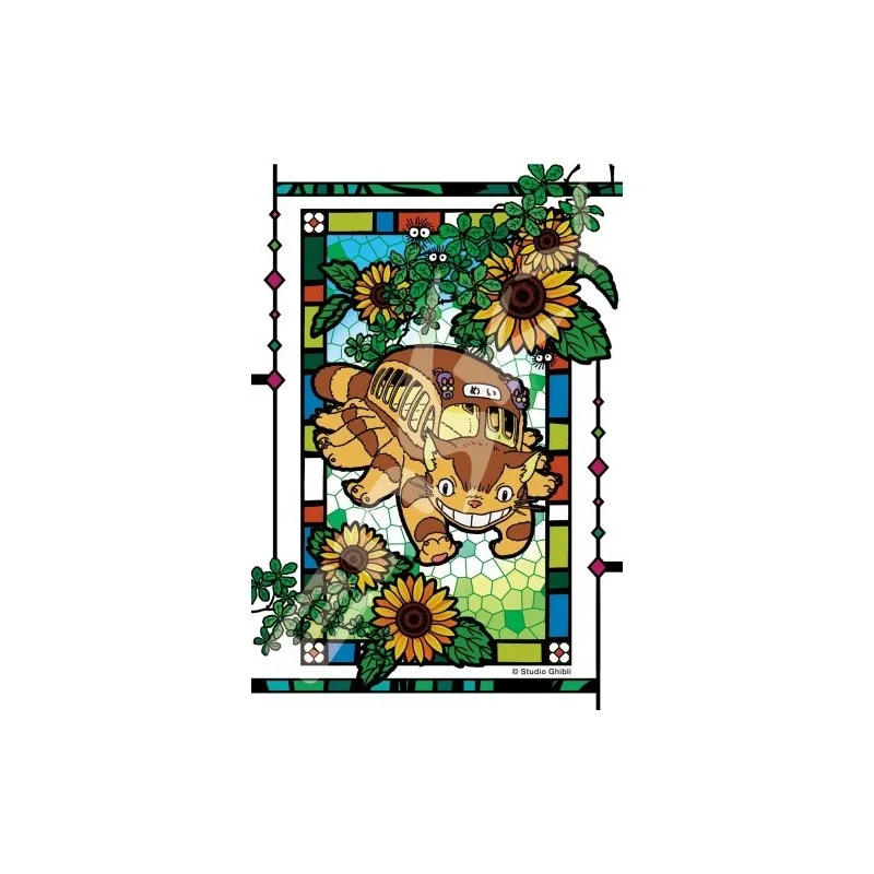 Pièce vitrine déco: Puzzle TOTORO CATBUS 126PCS STAINED GLASS PUZZL