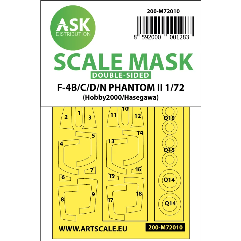 Soignée Déco vitrine déco: Roues et masques McDonnell F-4B/F-4C/F-4D/F-4N Phantom II (intérieur et extérieur) (conçus pour être utilisés avec les kits Hase