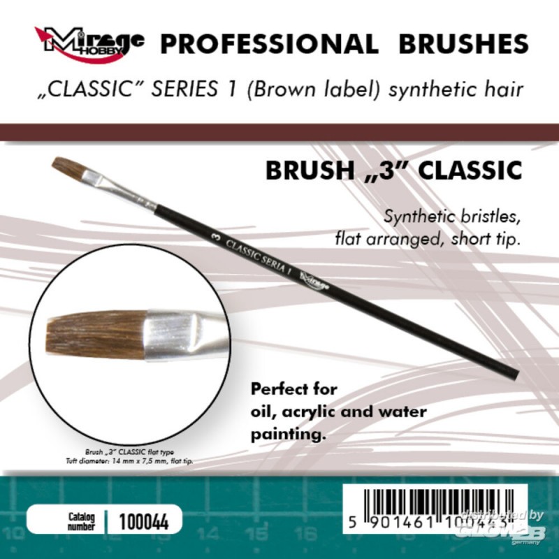 Créative Design: Pinceau MIRAGE BROSSE PLATE HAUTE QUALITÉ SÉRIE CLASSIQUE 1 taille 3