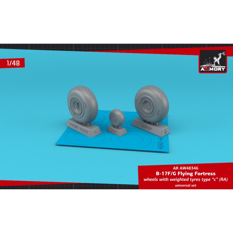 Décorative Sélection pour cadeau: Roues Boeing B-17G Flying Fortress avec pneus lestés de type 'c' (RA) (conçues pour être utilisées avec les kits Hong Kong Model