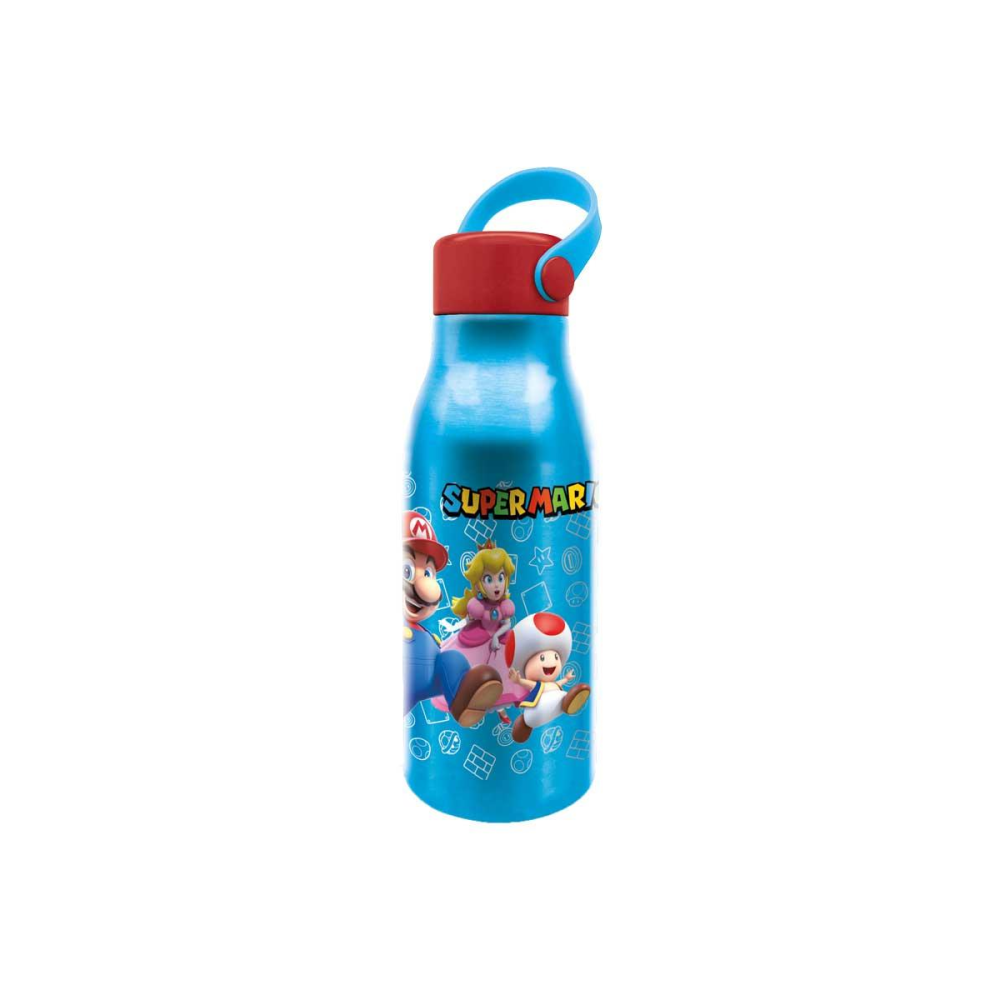 Élégante Création style geek: SUPER MARIO - Bouteille en Aluminium avec Anse - 760ml
