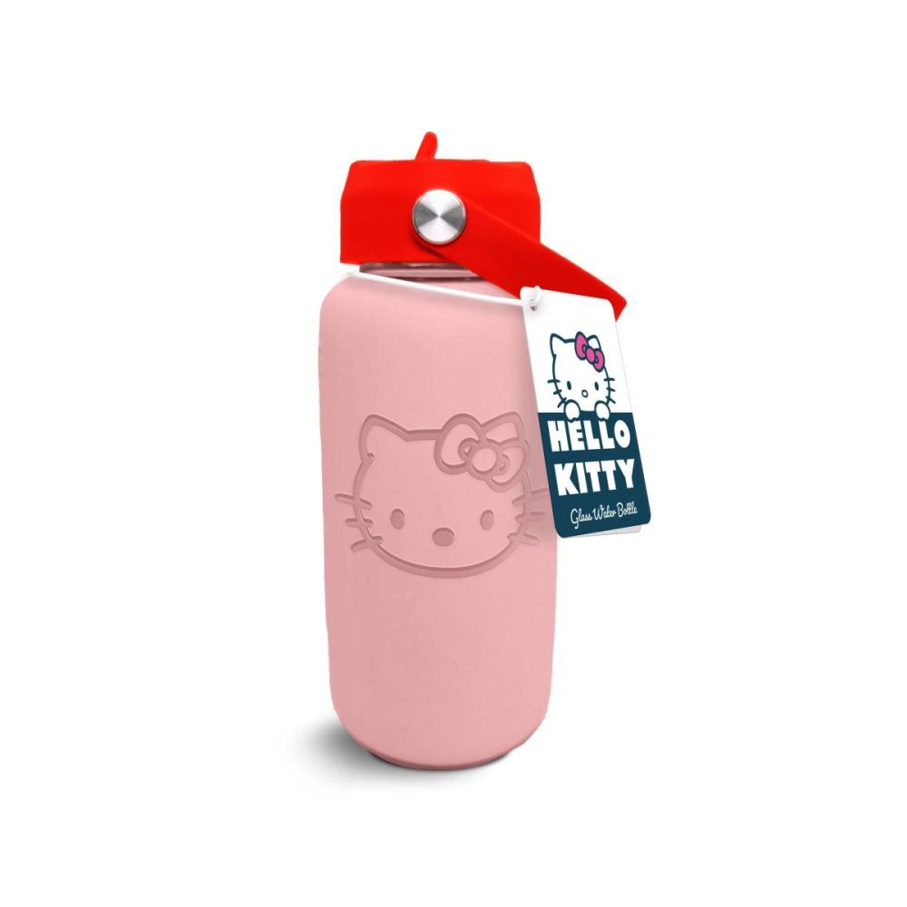 Créative Univers: HELLO KITTY - Bouteille d'eau en Verre avec Silicone 800ml