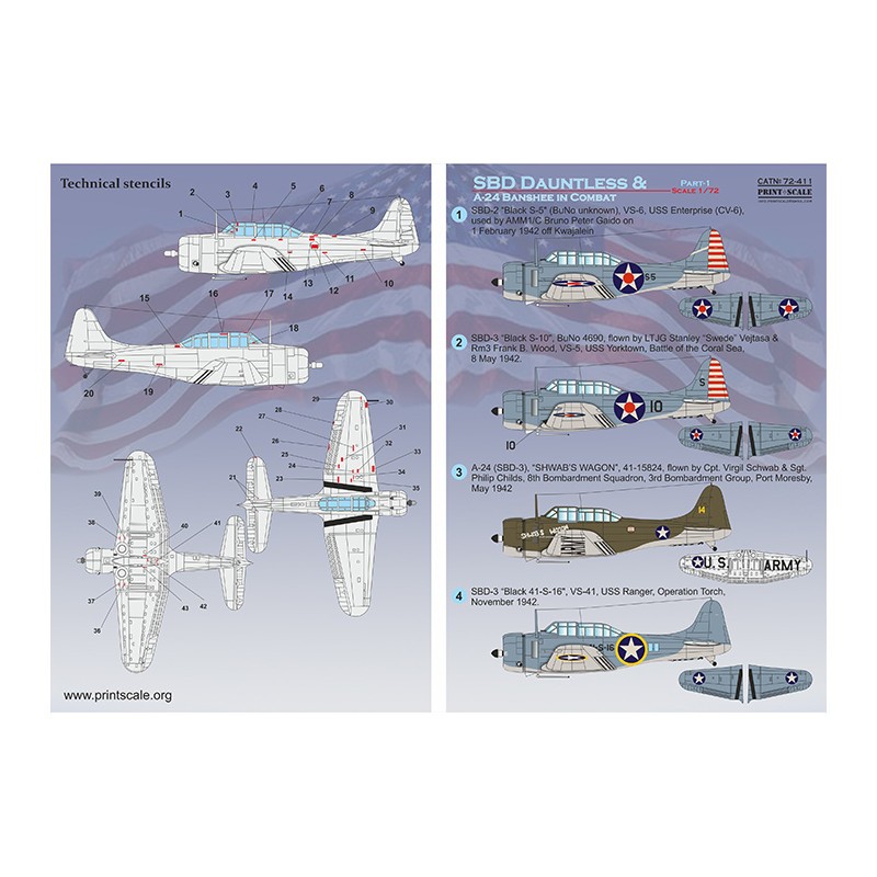 Artistique Objet: Décal Douglas SBD Dauntless & A-24 Banshee au combat Partie 11