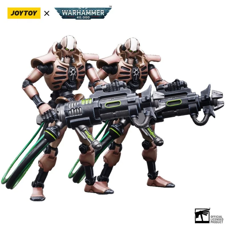 Belle pièce pour collection: Warhammer 40k pack 2 figure 1/18 Necrons Szarekhan Dynasty Immortal with Tesla Carbine 11 cm