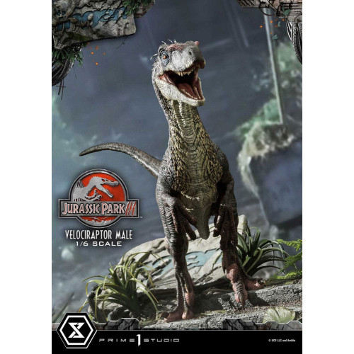 Artistique Création: Jurassic Park III statue Velociraptor Male 40 cm Legacy Museum Collection