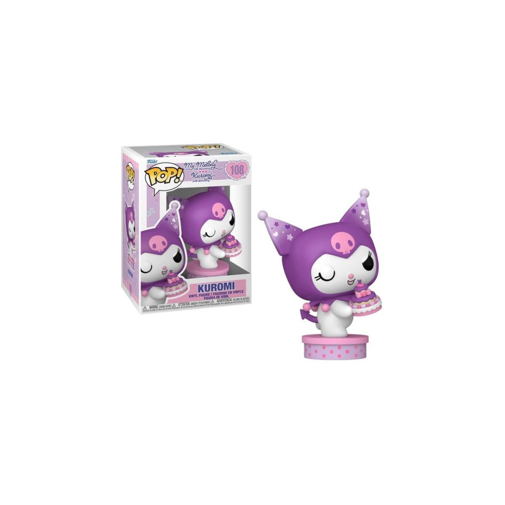 Charmante Décoration pour bureau: Figurine Pop KUROMI 20EME ANNIVERSAIRE - POP N° 108 - Kuromi avec Cake