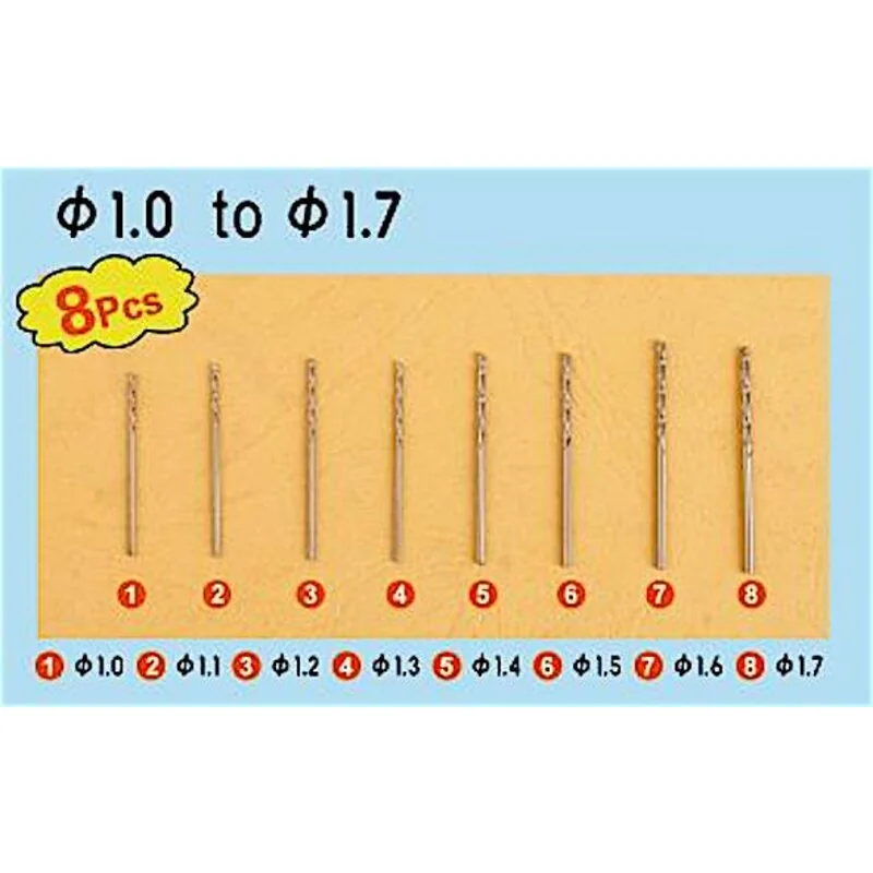 Création pour cadeau: Twist forage Auger Bit Set 2 « (1,0 à 1,7 mm 8 pièces ea)