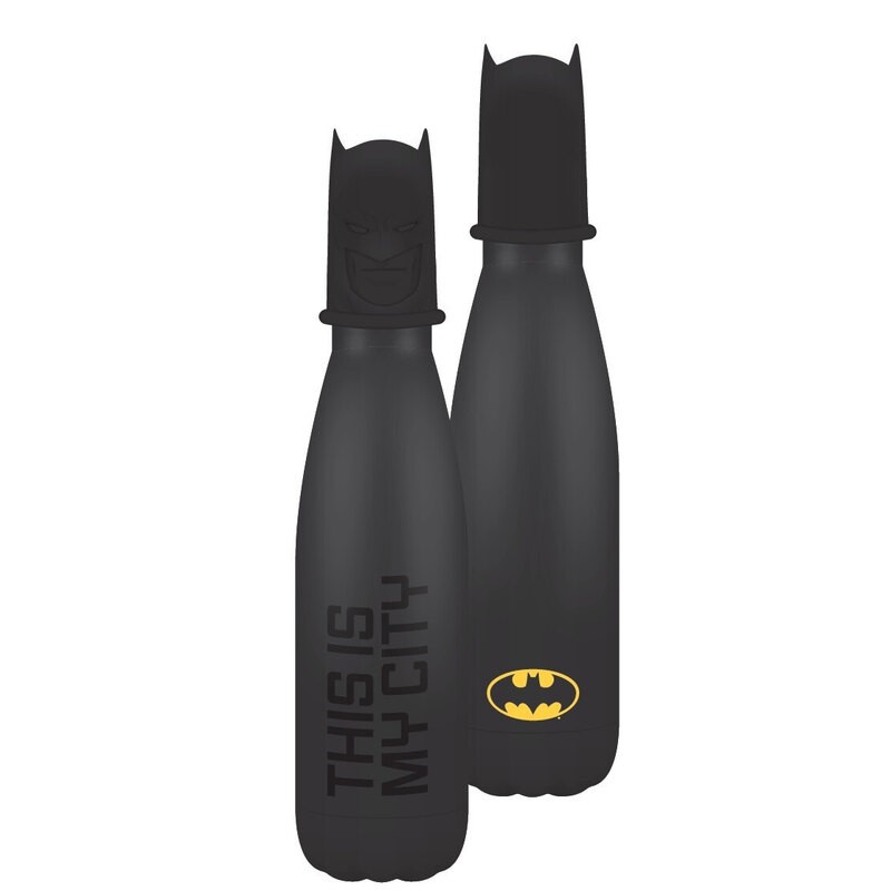 Pièce vitrine pour cadeau: DC Comics: Bouteille d'eau en métal Batman avec couvercle 3D