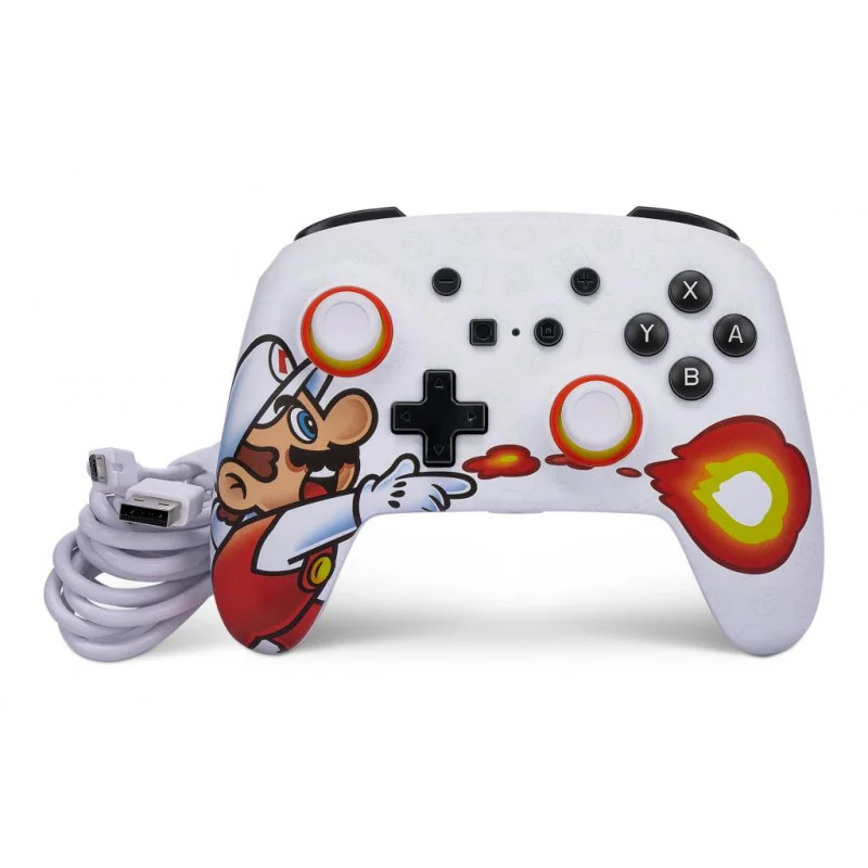 Modèle pour étagère: Manette Wired Enhanced Controller Fireball Mario - Nintendo Switch