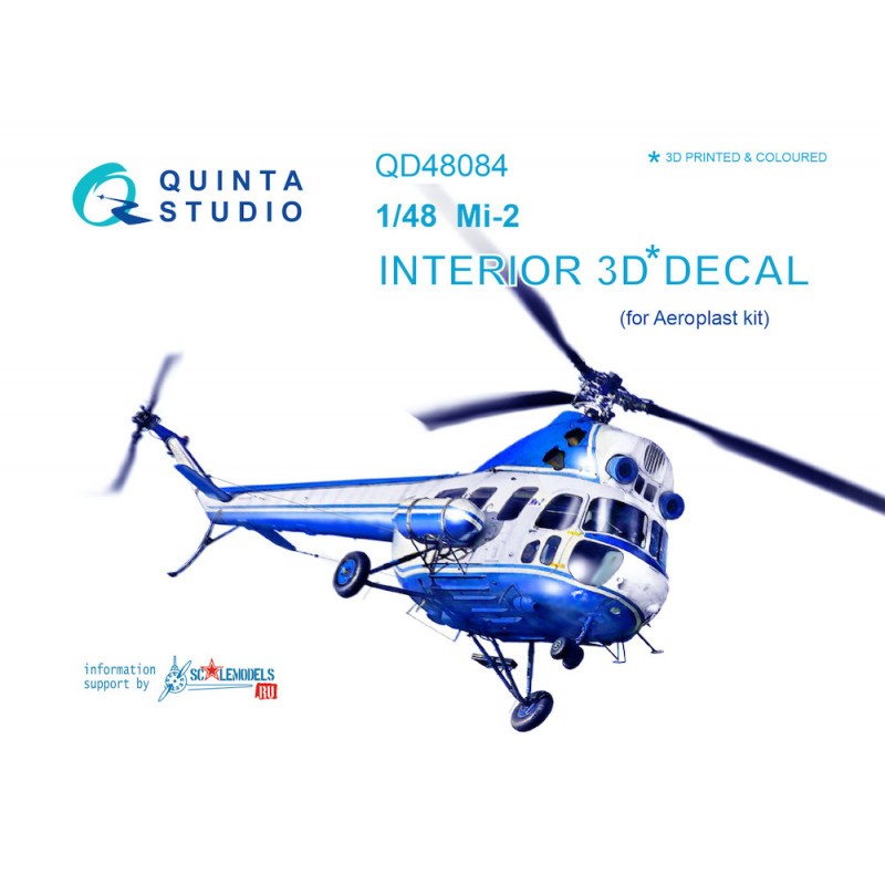 Sélection style moderne: Décalcomanie Intérieur Mil Mi-2 imprimé en 3D et coloré sur papier autocollant (conçu pour être utilisé avec les kits Aeroplast)