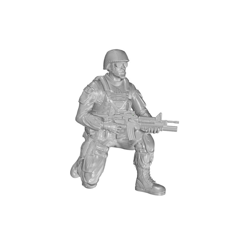 Compacte Décoration pour cadeau: Soldat à genoux (au genou droit), US Army Infantry Squad 2ème Division pour M1126 Stryker (partie 1) Une figure d'un soldat mode