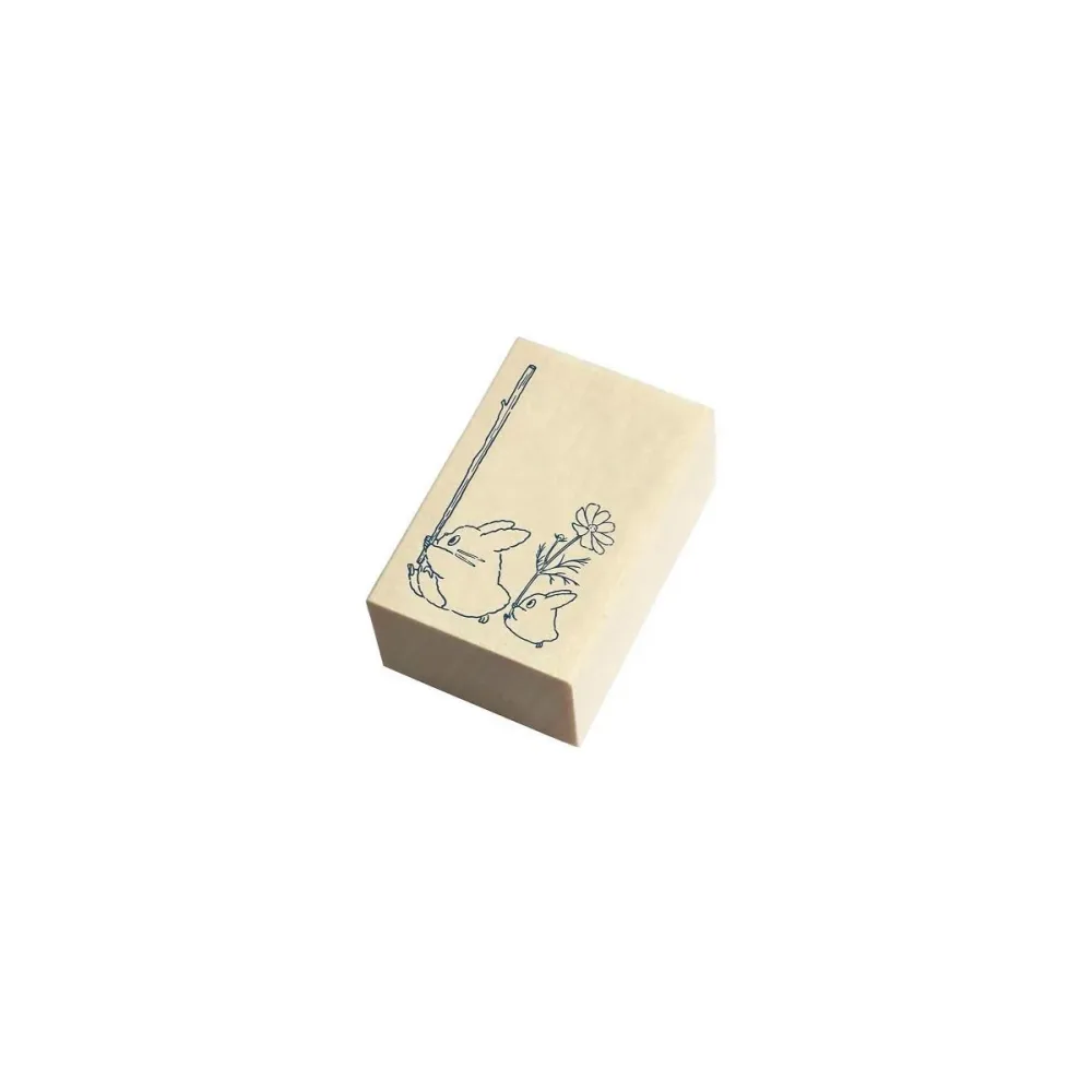 Modèle collection pour vitrine: MON VOISIN TOTORO - Totoro Bleu & blanc - Tampon en bois 2.x3x4.5cm