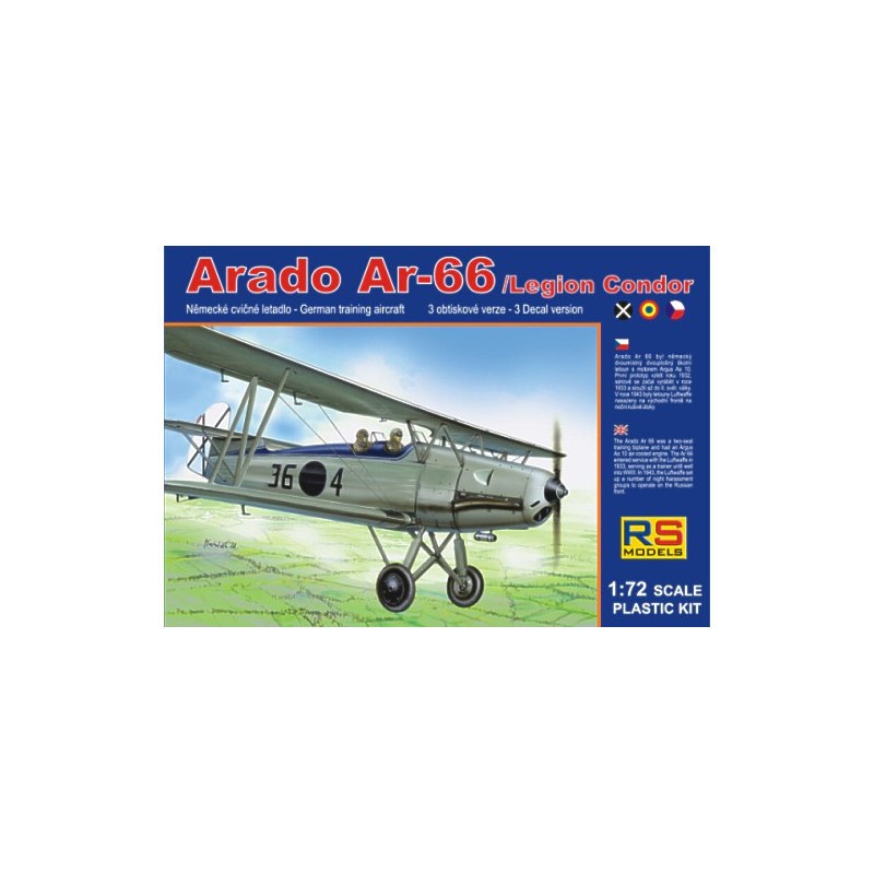 Jolie Pièce: Arado Ar-66 Légion Condor. 4 variantes de décalcomanies / 2 Espagne., 1 Tchèque., 1 Roumanie