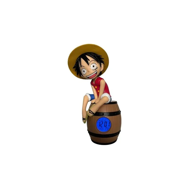 Collection à exposer: ONE PIECE - Luffy sur Tonneau - Réveil Lumineux LED - 17 cm