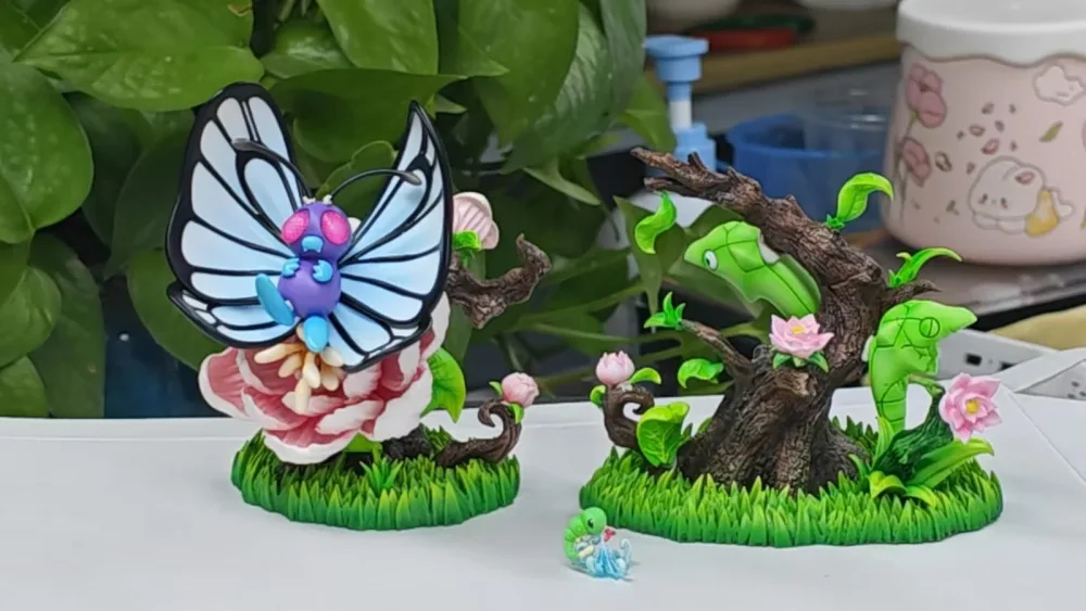 Joli modèle pour collection: [PREORDER] 1/20 Scale World Figure [GM] – Caterpie & Metapod & Butterfree
