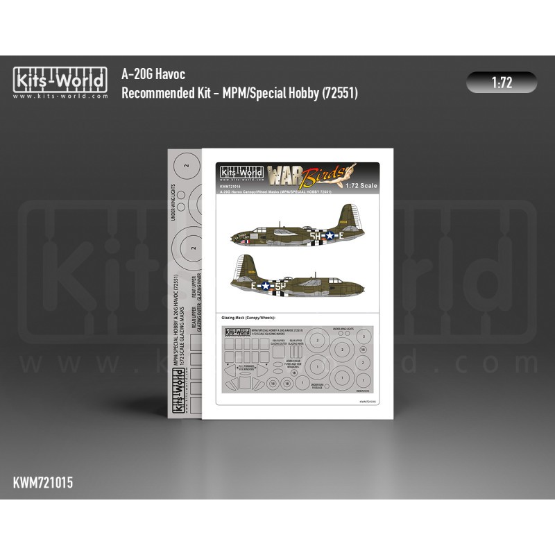Belle Création: Accessoire Douglas A-20G Canopy/Wheel Mask Set (MPM - Special Hobby).