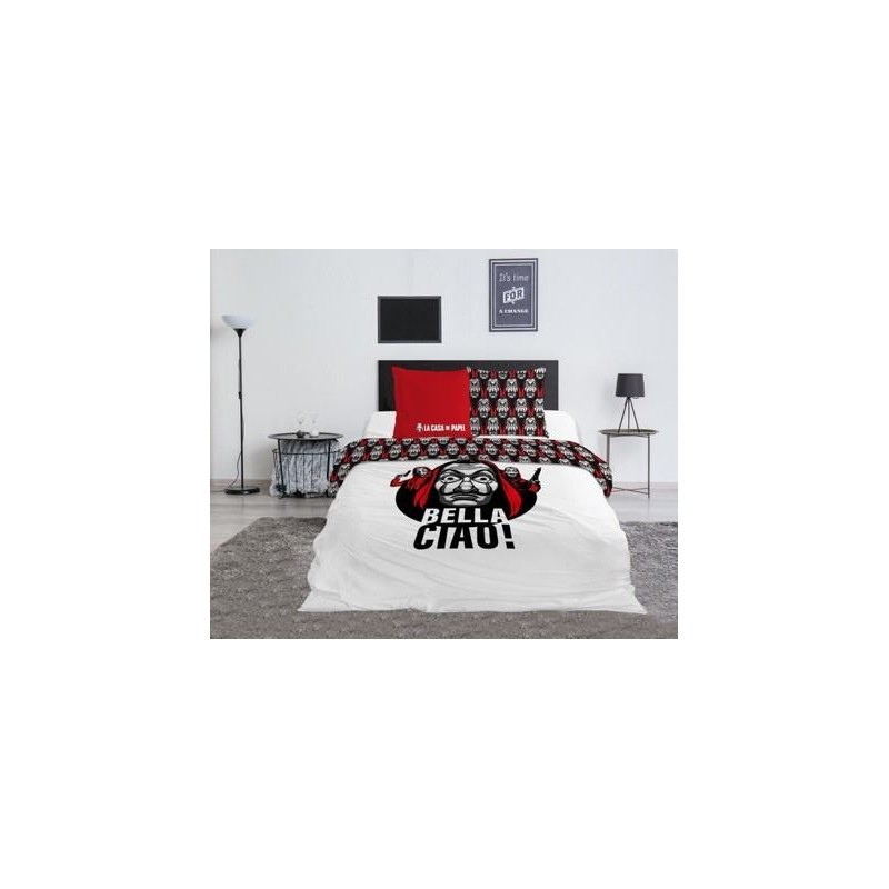 Univers look original: CASA DE PAPEL - Parure de lit 240x220cm - Bella Ciao '100% Coton'