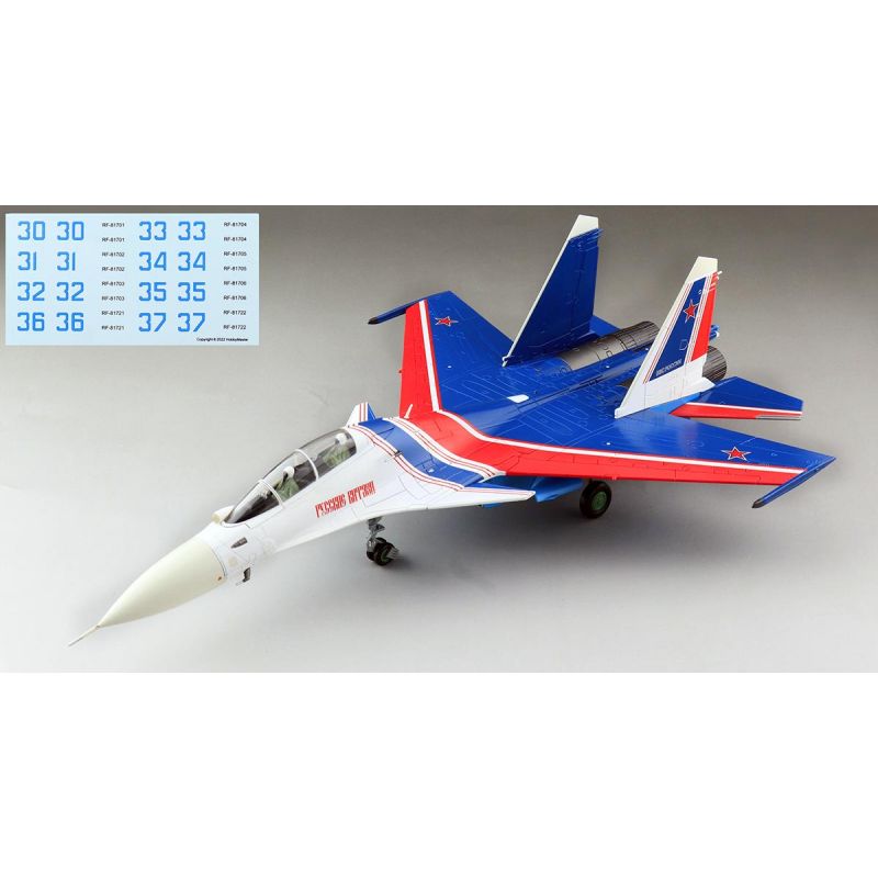 Compacte Vitrine: Miniature Sukhoi Su-30SM Russian Knights Russian Air Force 2019 (Decals)